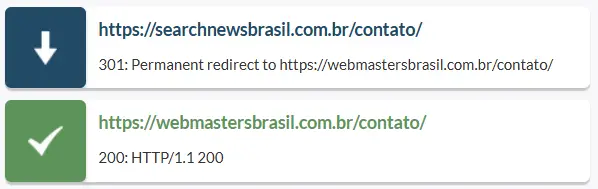 redirecionamento 301 de pagina